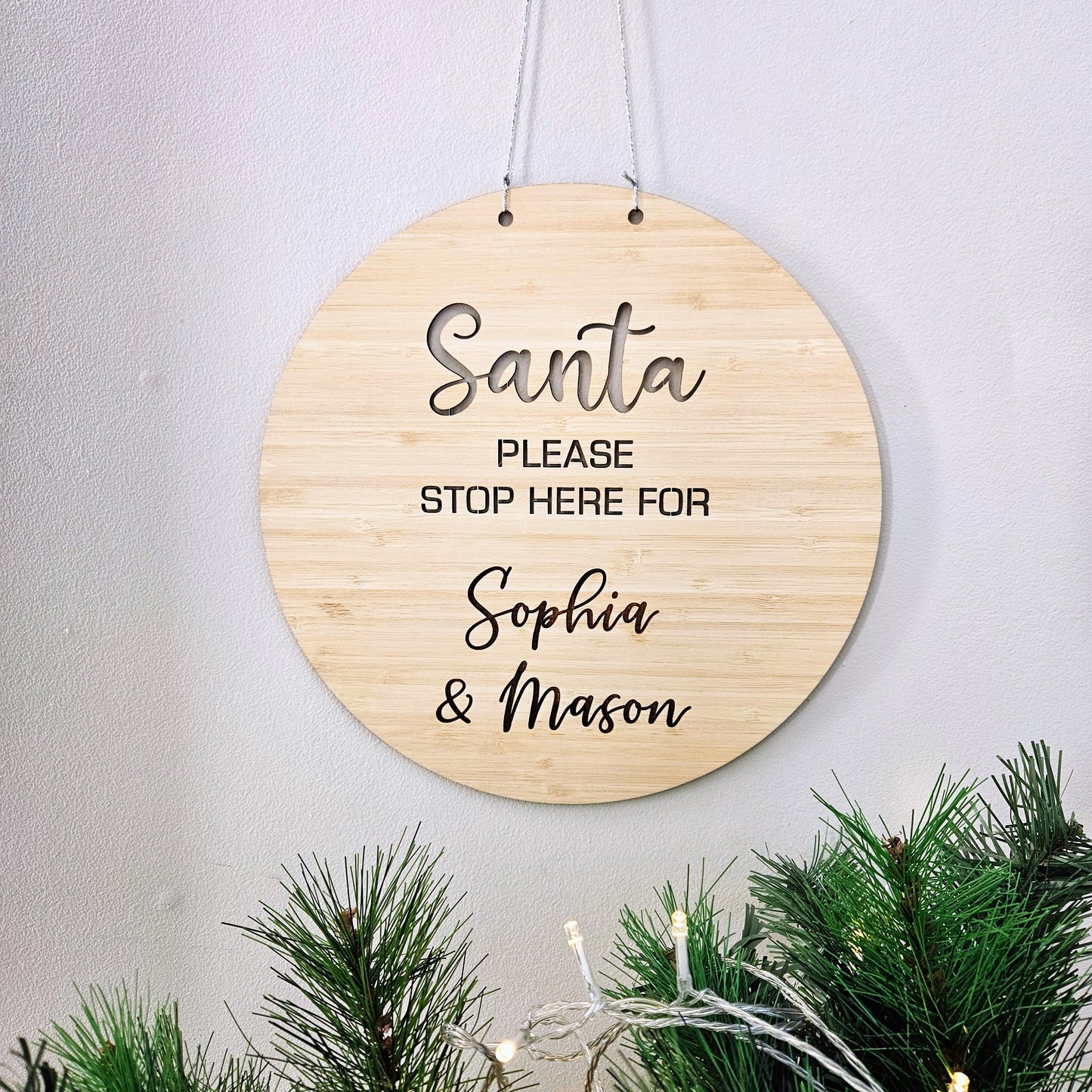 Santa Please Stop Here Personalised Sign