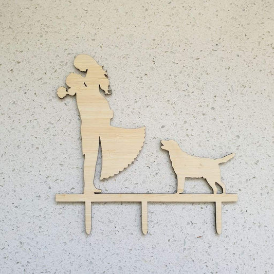 Husband Wife And Dog Cake Topper - Cake Topper