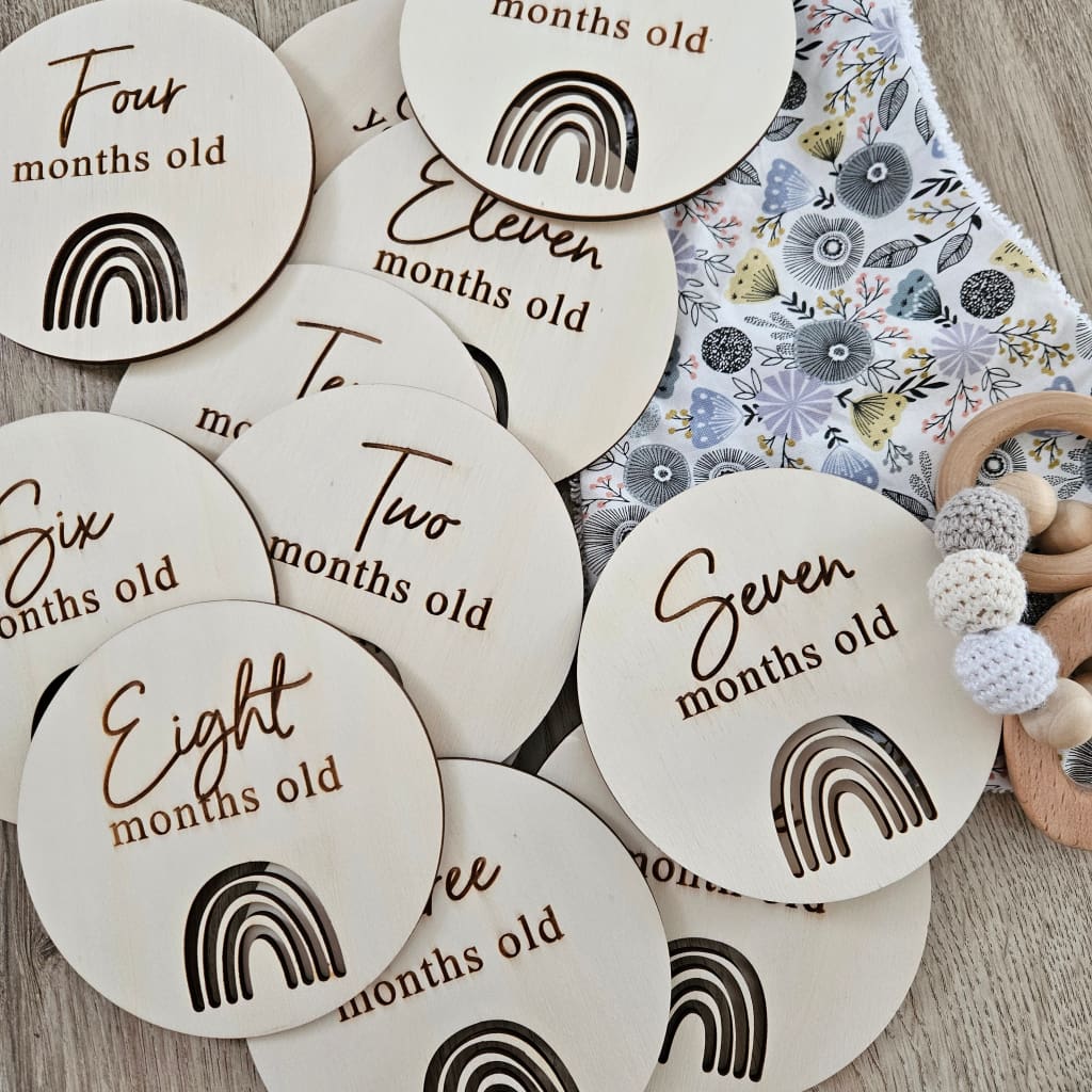 Rainbow Milestone Cards Set - Baby