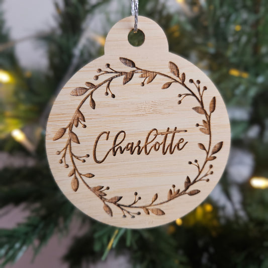 Personalised Wreath Bauble