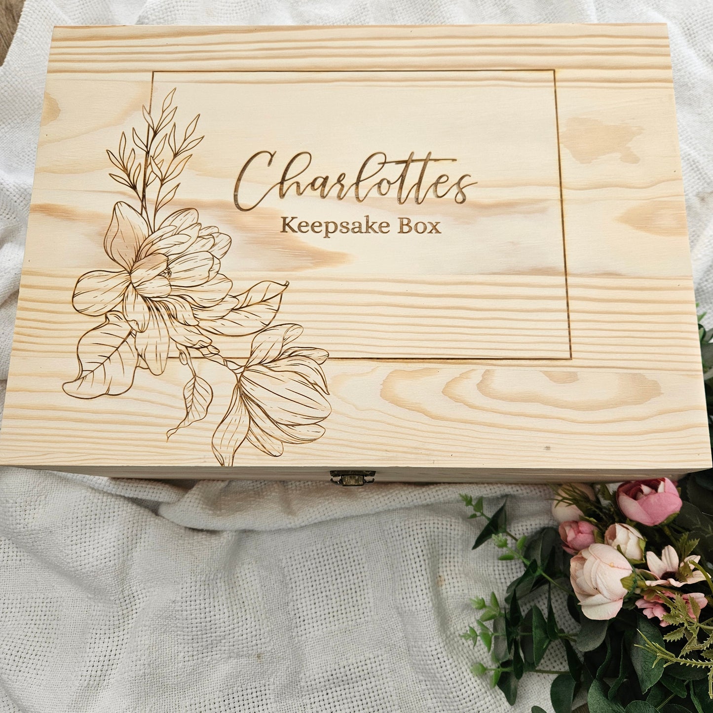 Magnolia Wooden Keepsake Box (Pre Order)
