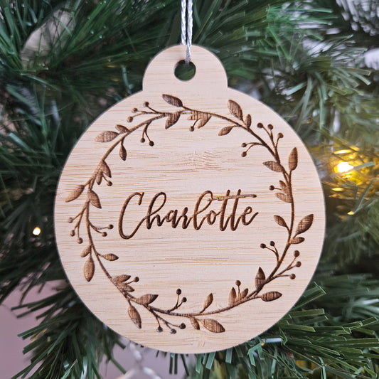 Personalised Wreath Bauble