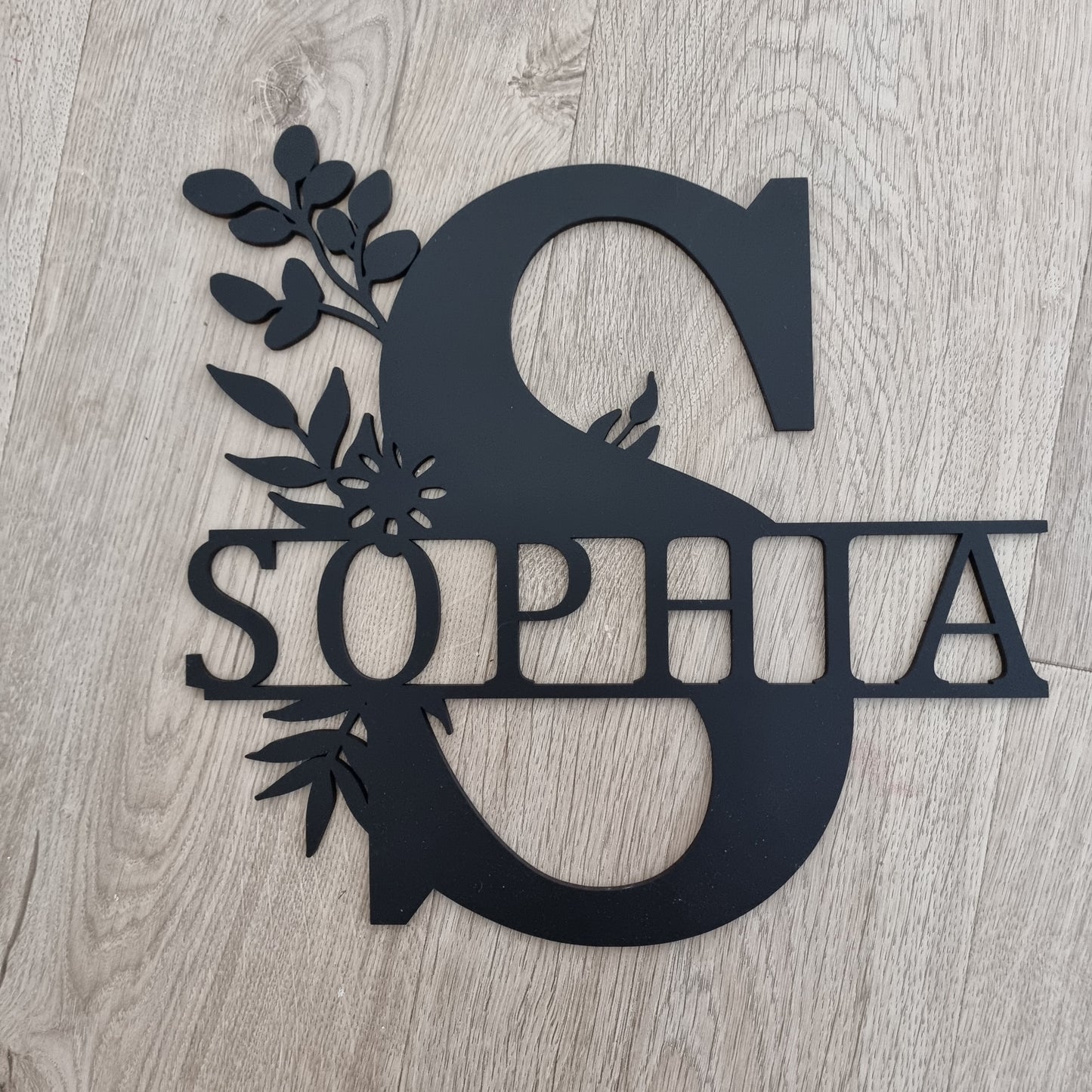 Monogram Letter With Name Floral Wreath