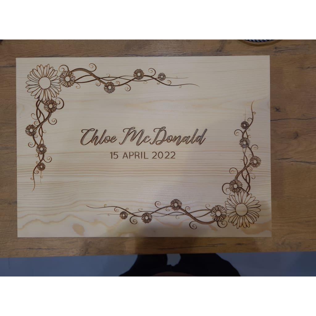 Daisy Floral Date Box - Keepsake Box