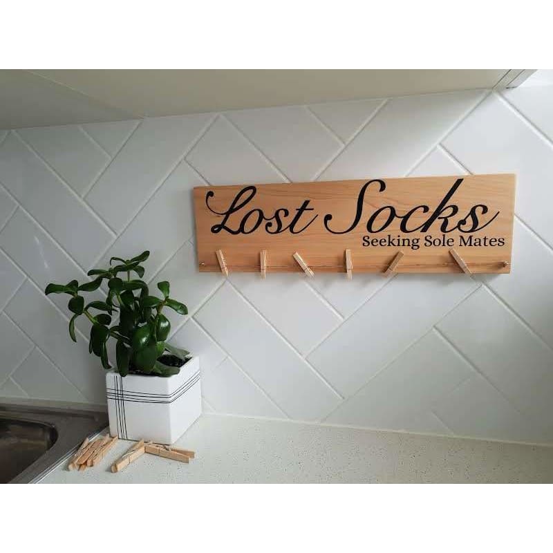 Lost Socks Seeking Sole Mates Sock Hanger - General Signs