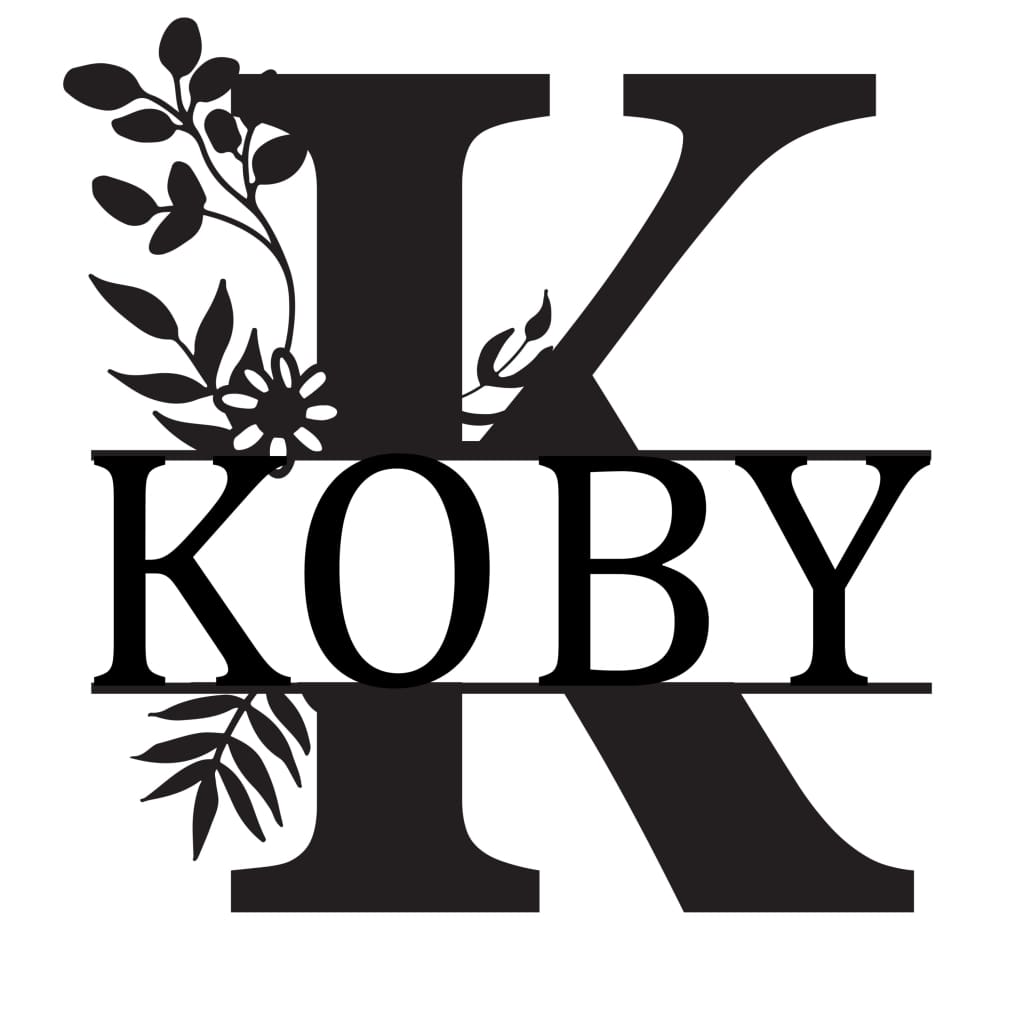 Monogram Letter With Name Floral Wreath Nude (Unpainted) - Laser Cut Name Plaque