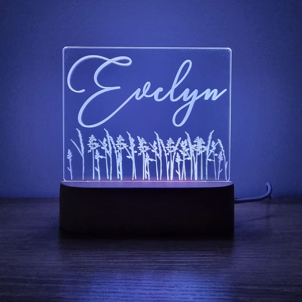Night Light Wild Flower Personalised Name - Night Light