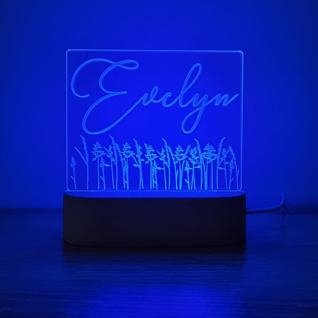 Night Light Wild Flower Personalised Name - Night Light