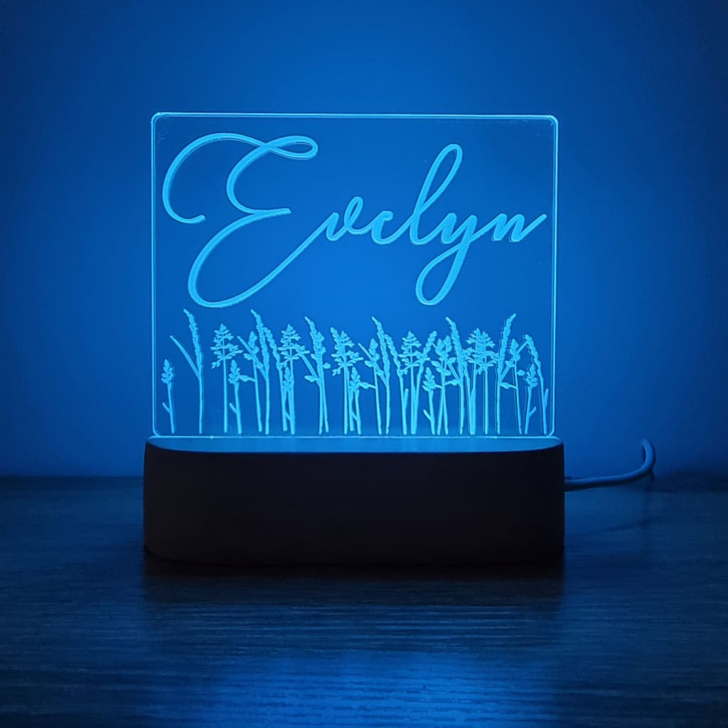 Night Light Wild Flower Personalised Name - Night Light