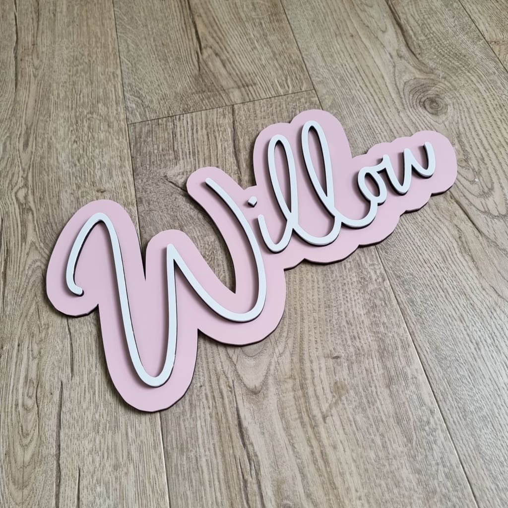 Popped Wall Name Plaque Free Personalisation - Laser Cut Name Plaque