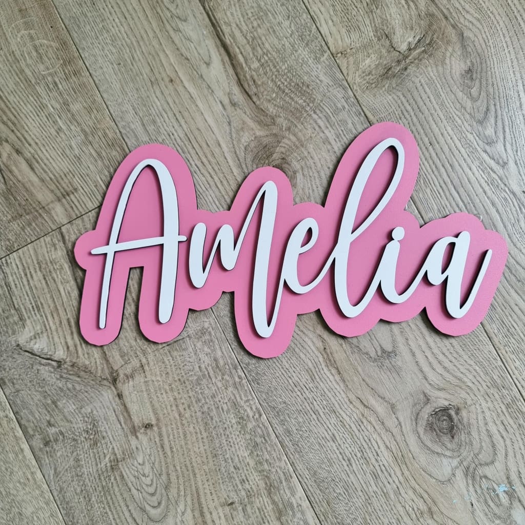 Popped Wall Name Plaque Free Personalisation - Laser Cut Name Plaque
