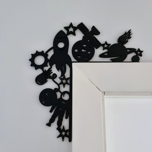 Space Door Trim - Sun + Planets + Rocket - Door Trim