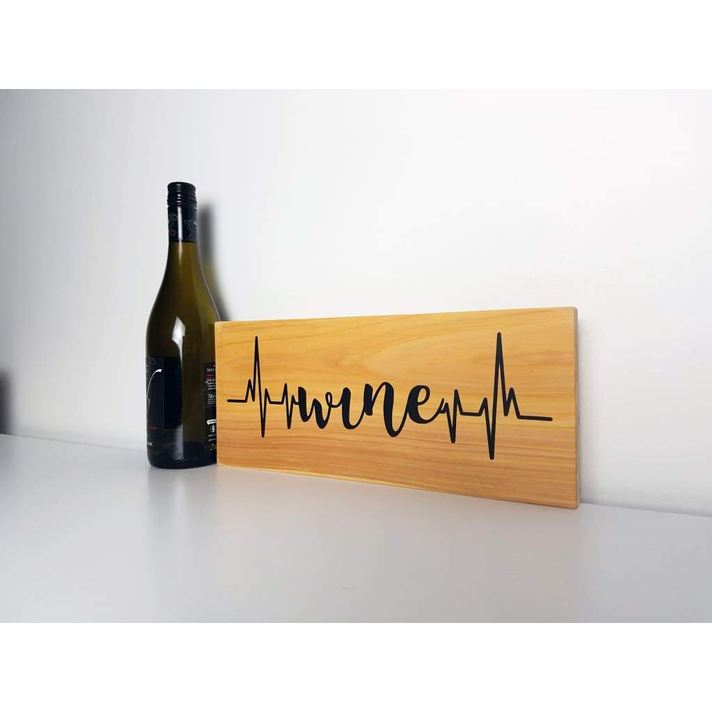 Wine Heartbeat Wooden Macrocarpa Sign - General Signs