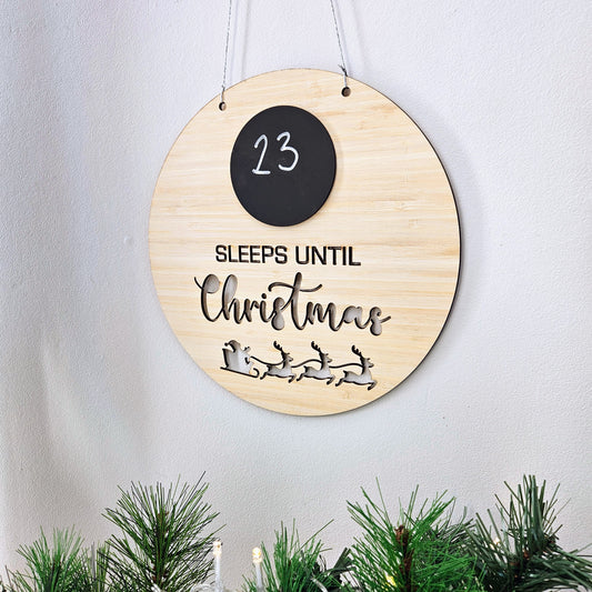 Sleeps Until Christmas Bamboo Circle