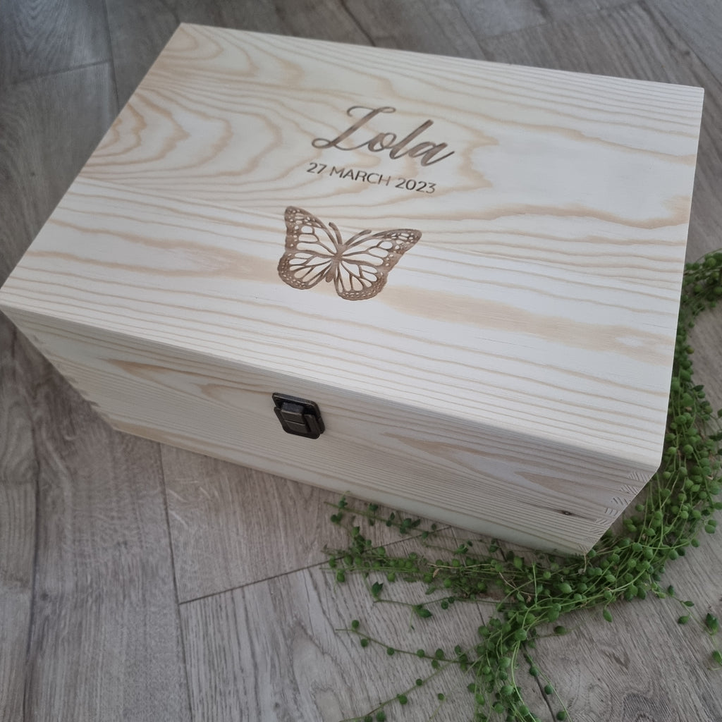 Butterfly Engraved  Keepsake Box