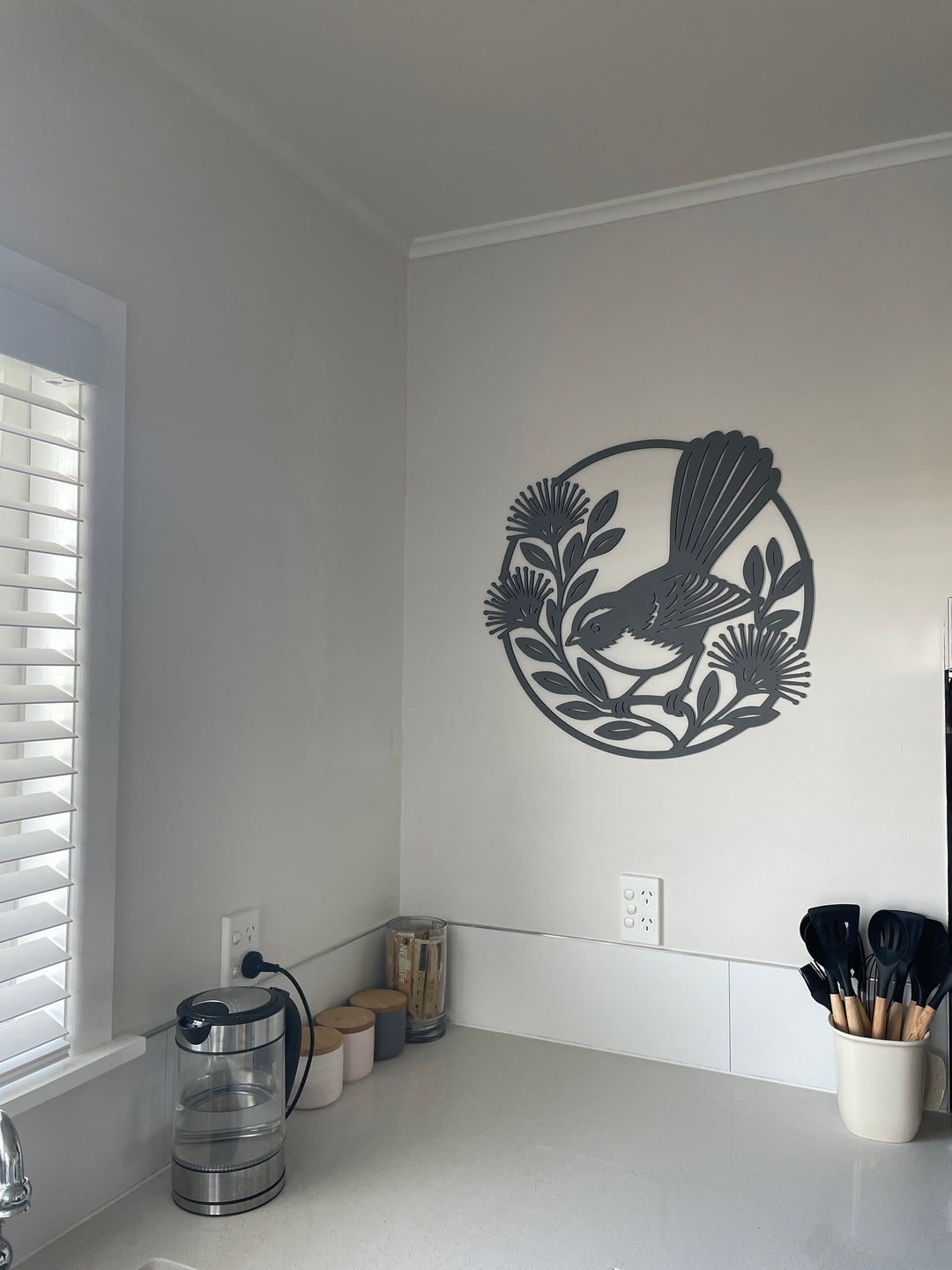 Fantail and Pohutukawa Circle Wall Art
