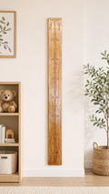 Wooden Height Chart - Centred Markings Walnut Stain