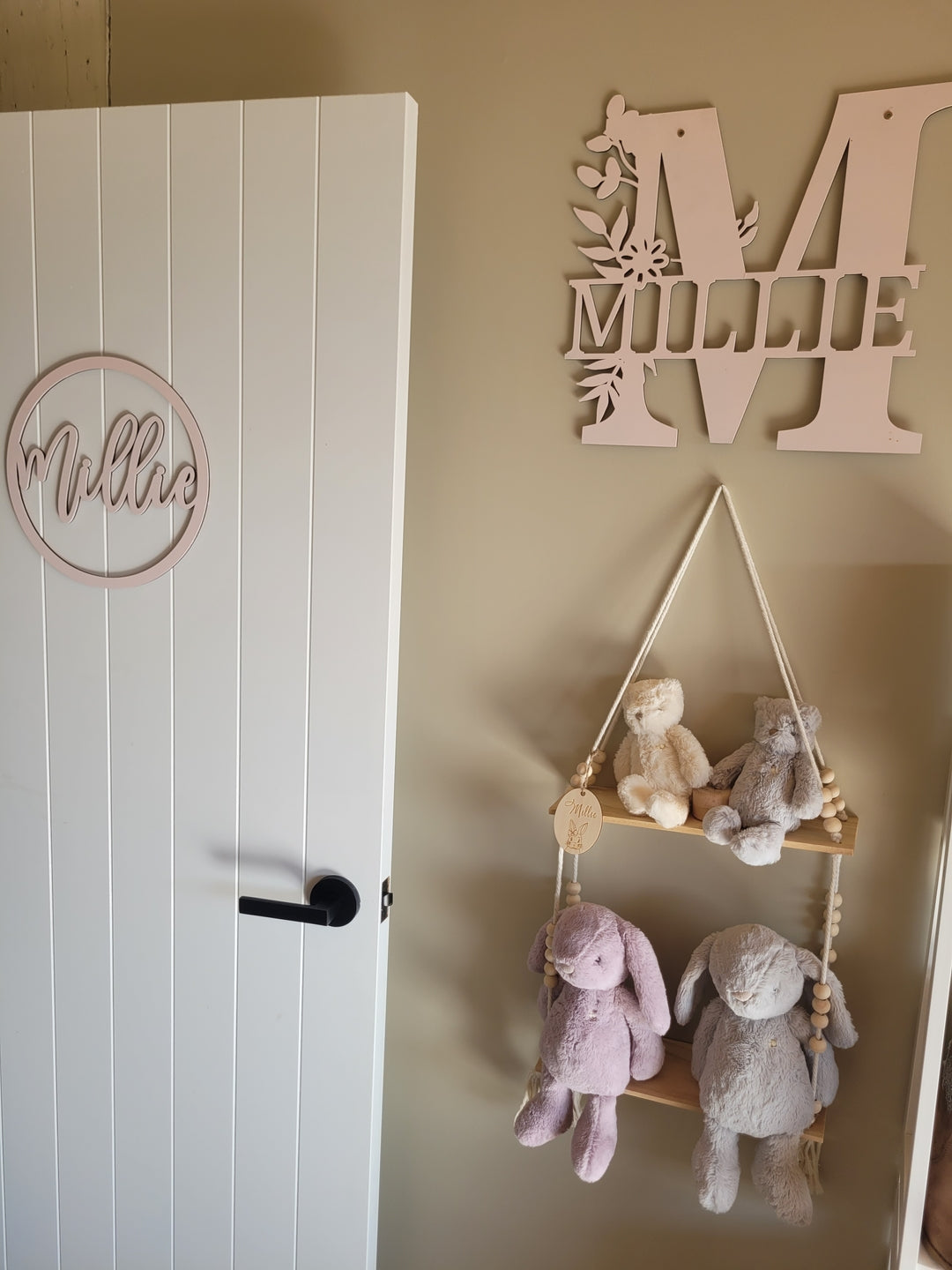 Monogram Letter With Name Floral Wreath