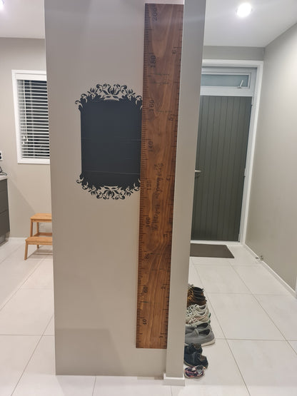 Walnut Stained Pine Wooden Height Chart - Personalised Growth Ruler