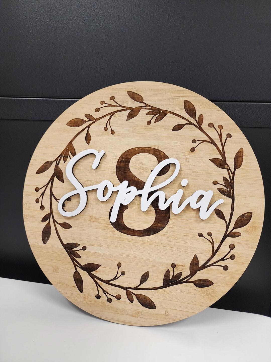 Bamboo Name In Wreath Circle