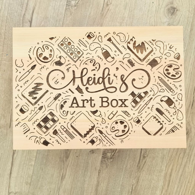 Art Keepsake Box Pine Engraved - Keepsake Box