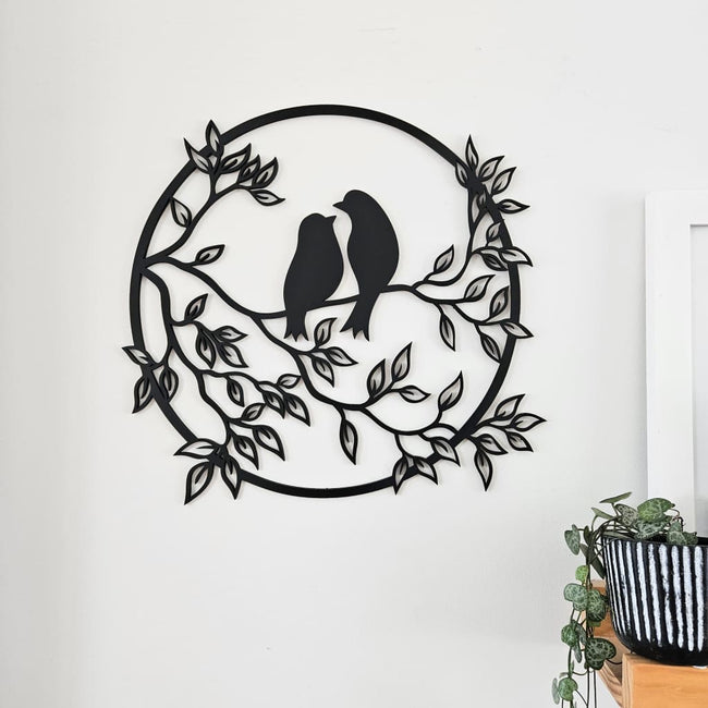 Birds On Branch Wall Art - Geometric Animals