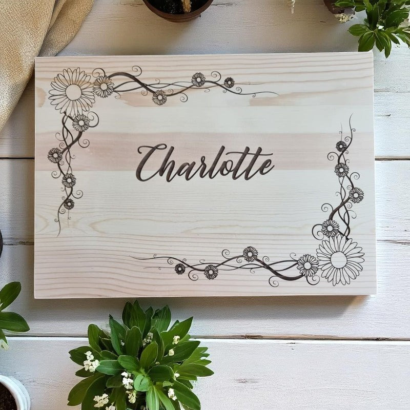 Daisy Border Engraved Keepsake Box