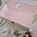 Floral Monogram with birth details on Acrylic Lid Keepsake Box