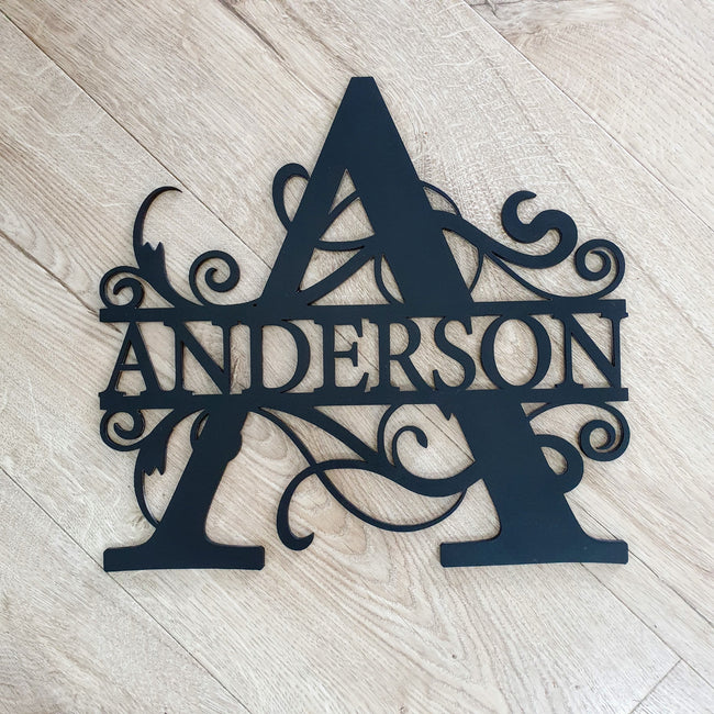 Monogram Letter With Name - Laser Cut Name Plaque
