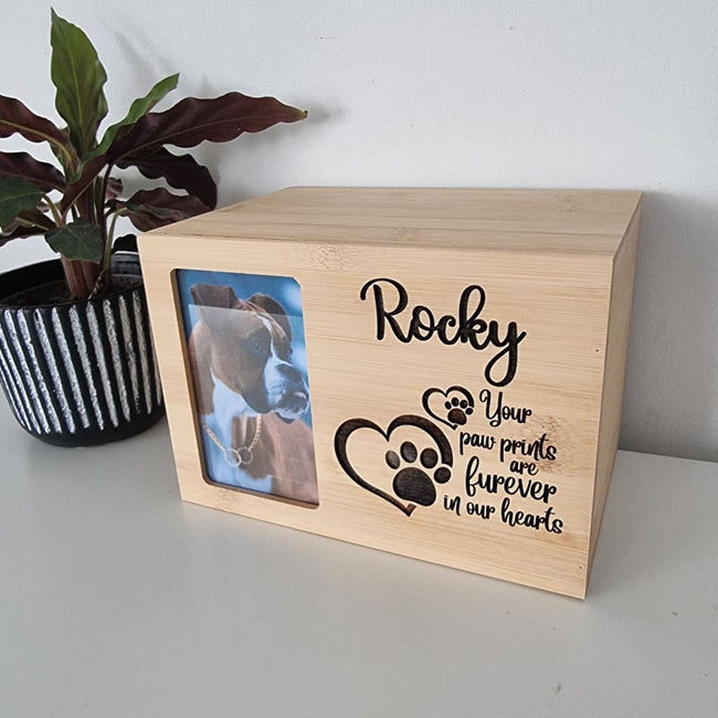 Pet Memorial - Your Paw Prints Are Furever In Our Hearts - Personalised. - Pet Memorial