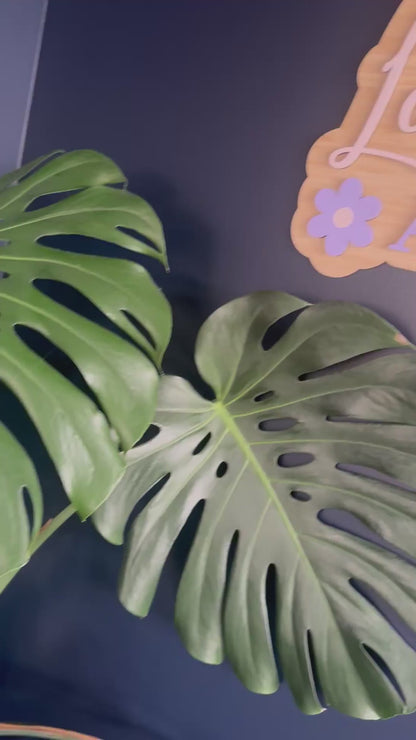 Popped Two names with Flowers Name Plaque