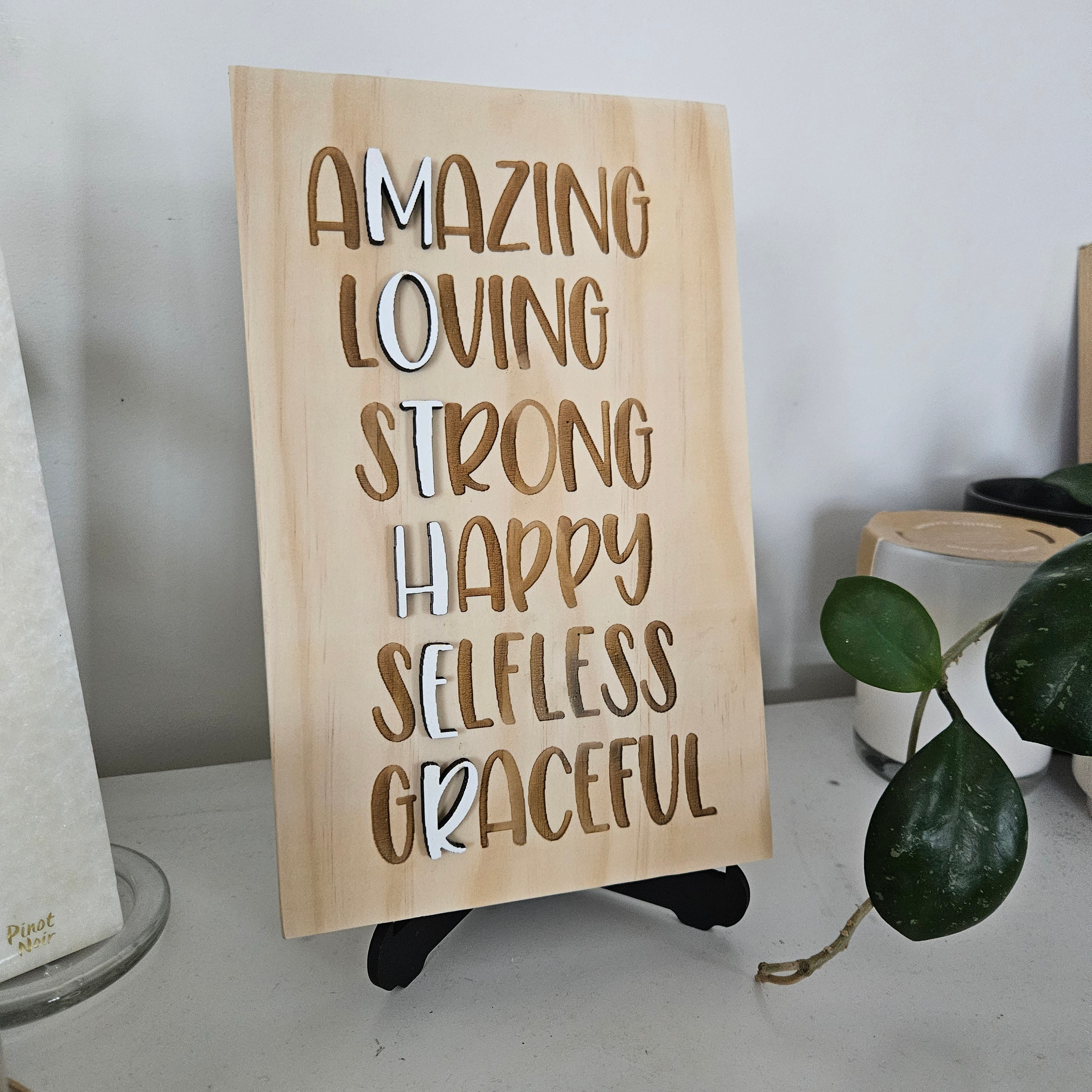 Mother Acrostic Pine Sign