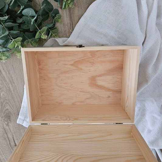 Engraved Pine Keepsake Box Initial and Name