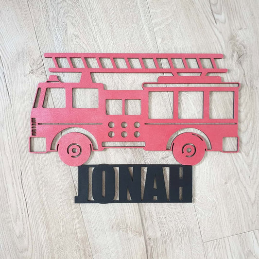 Fire Truck Name Plaque