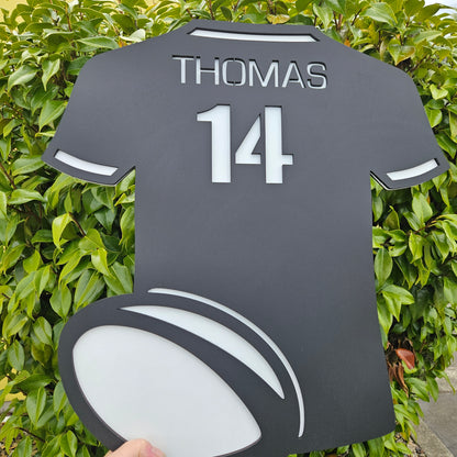 Personalised Rugby Shirt Name Sign
