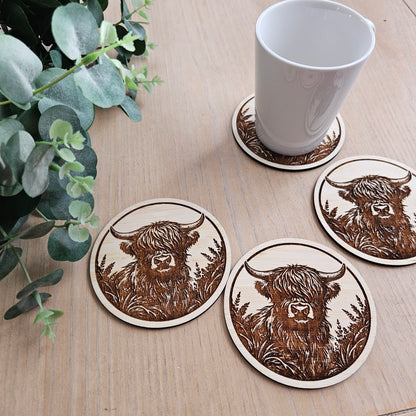Highland Cow Coasters