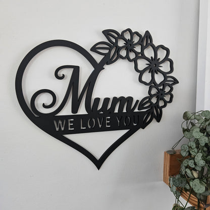 Floral Mum Heart Wall Art