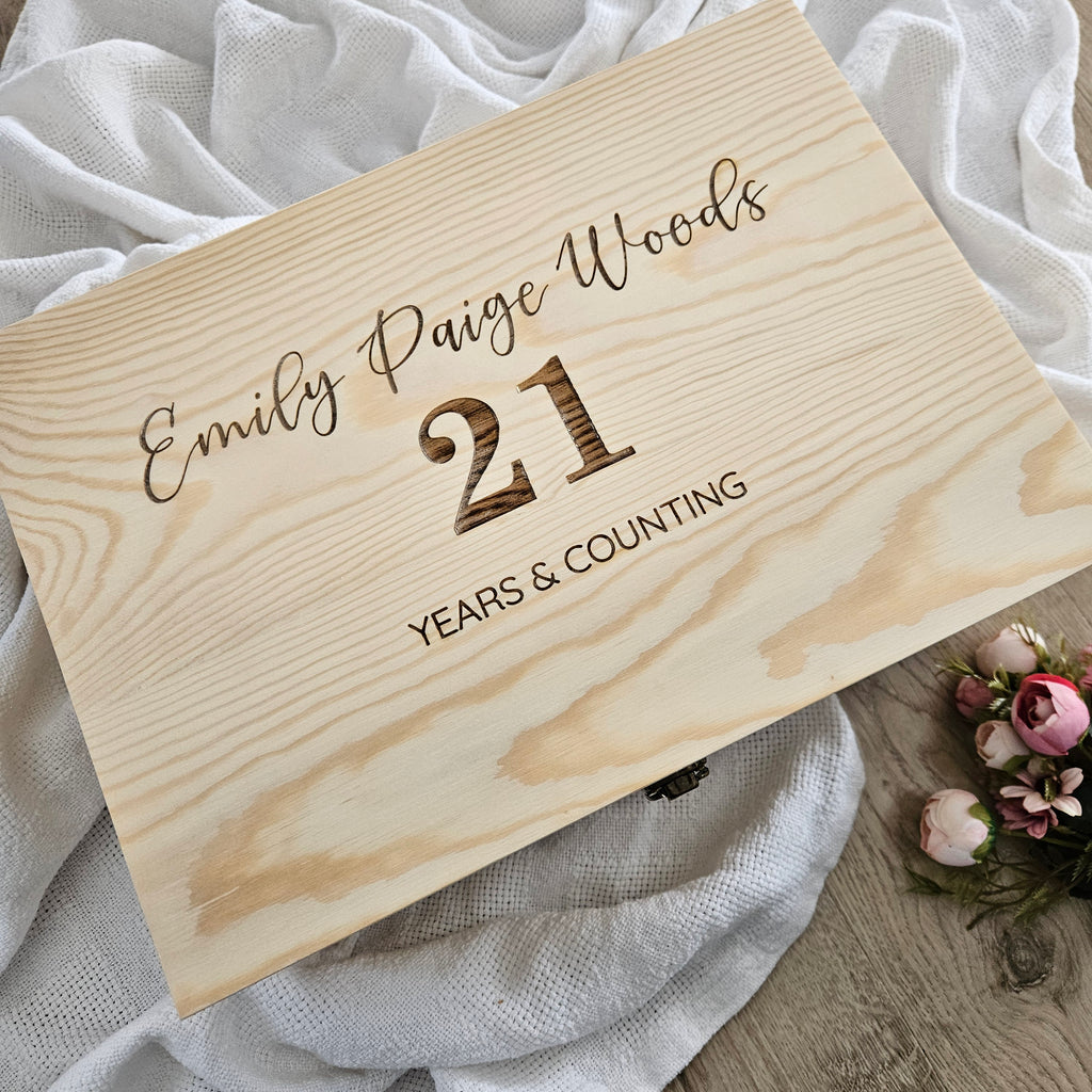 Personalised 21 Years Keepsake Box