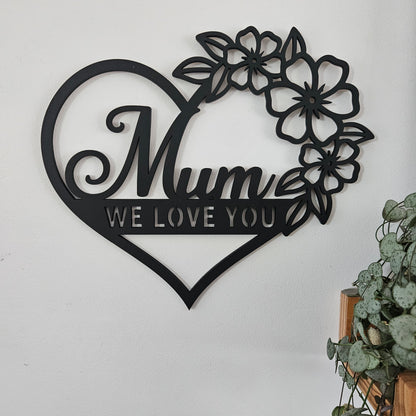 Floral Mum Heart Wall Art