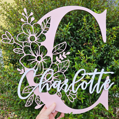 Floral Monogram Two Layer