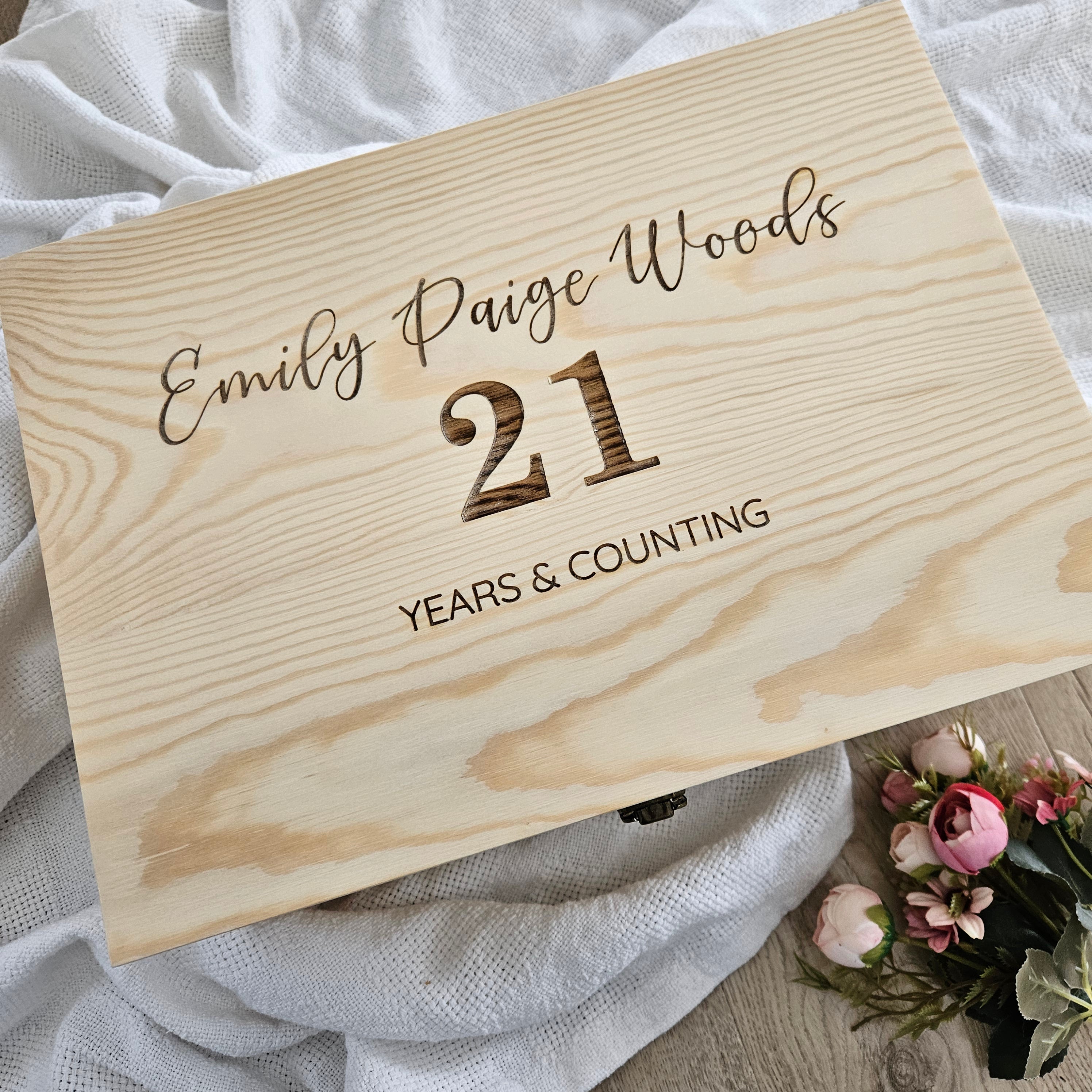 Personalised 21 Years Keepsake Box