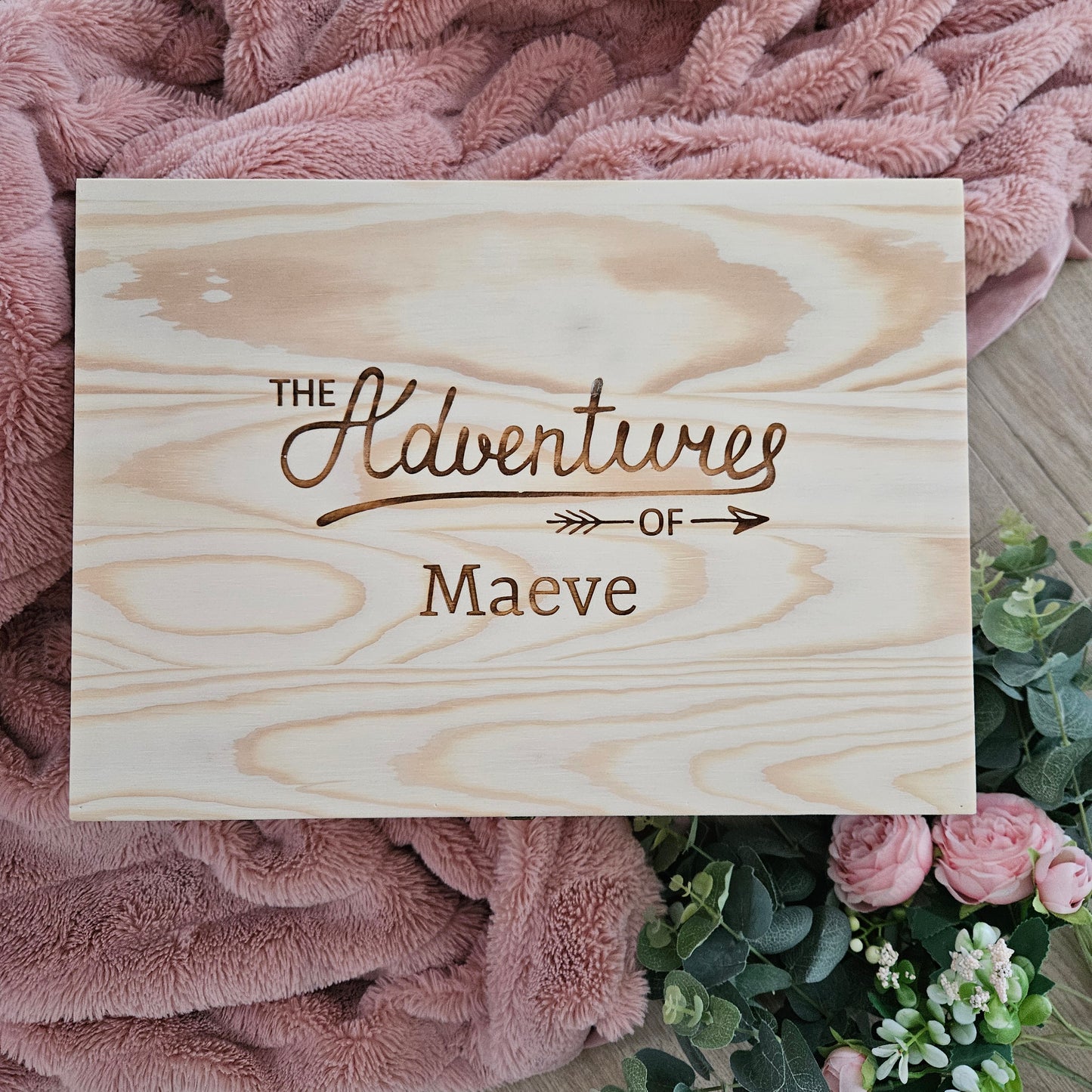 Keepsake Box Pine Engraved The Adventures Of Personalised (Pre-Order)
