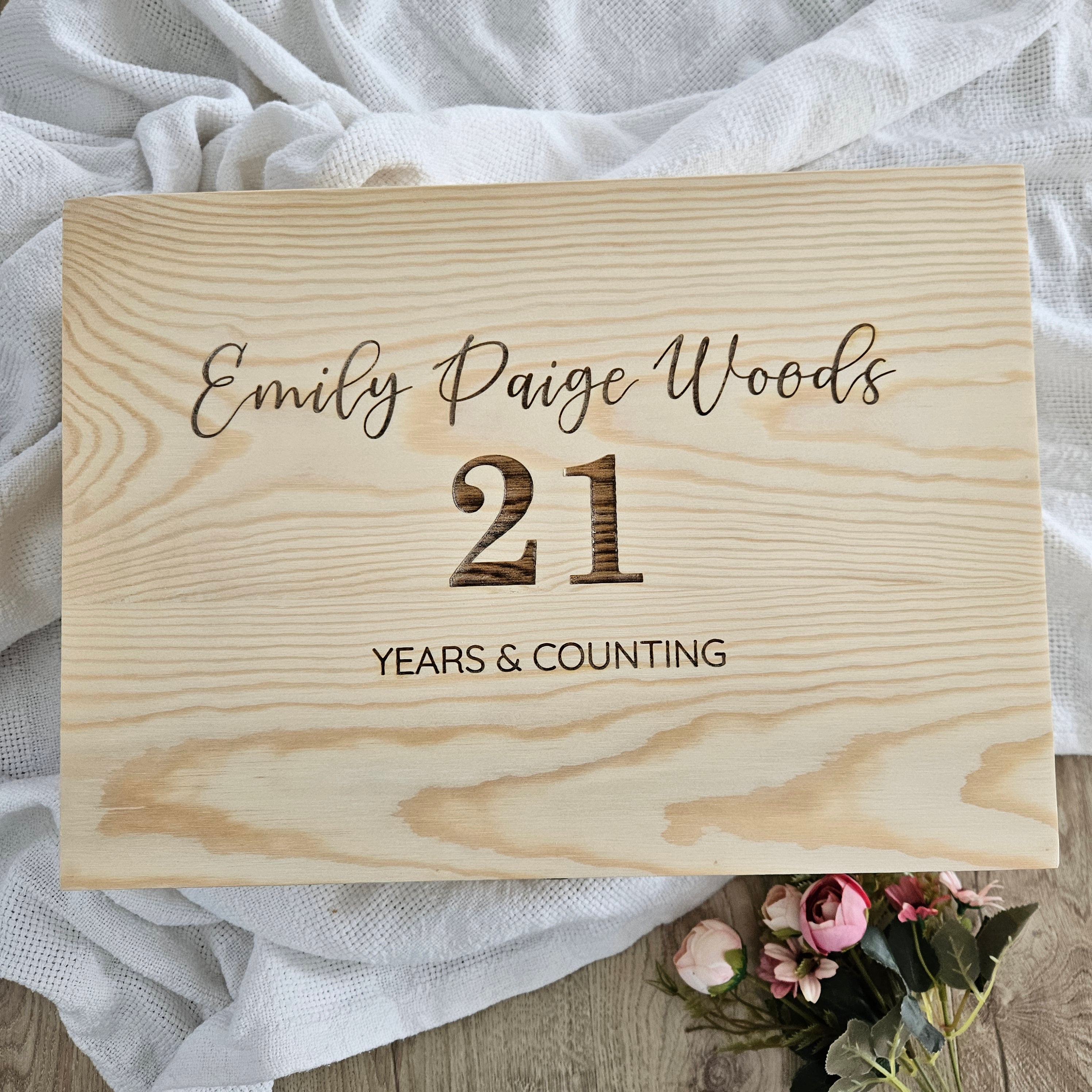 Personalised 21 Years Keepsake Box