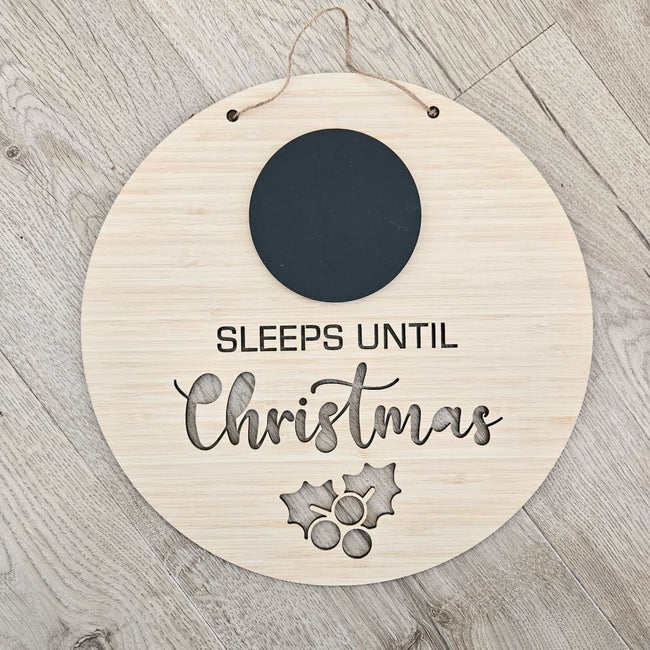 Sleeps Until Christmas Bamboo Circle - Christmas