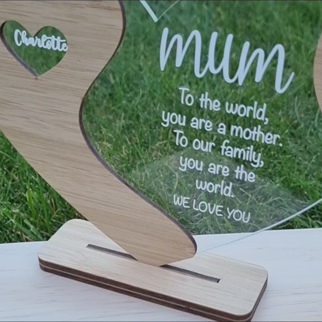 Mothers Day Heart Stand Personalised