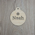 Christmas Baubles Personalised Natural - Snowflake - Christmas Baubles