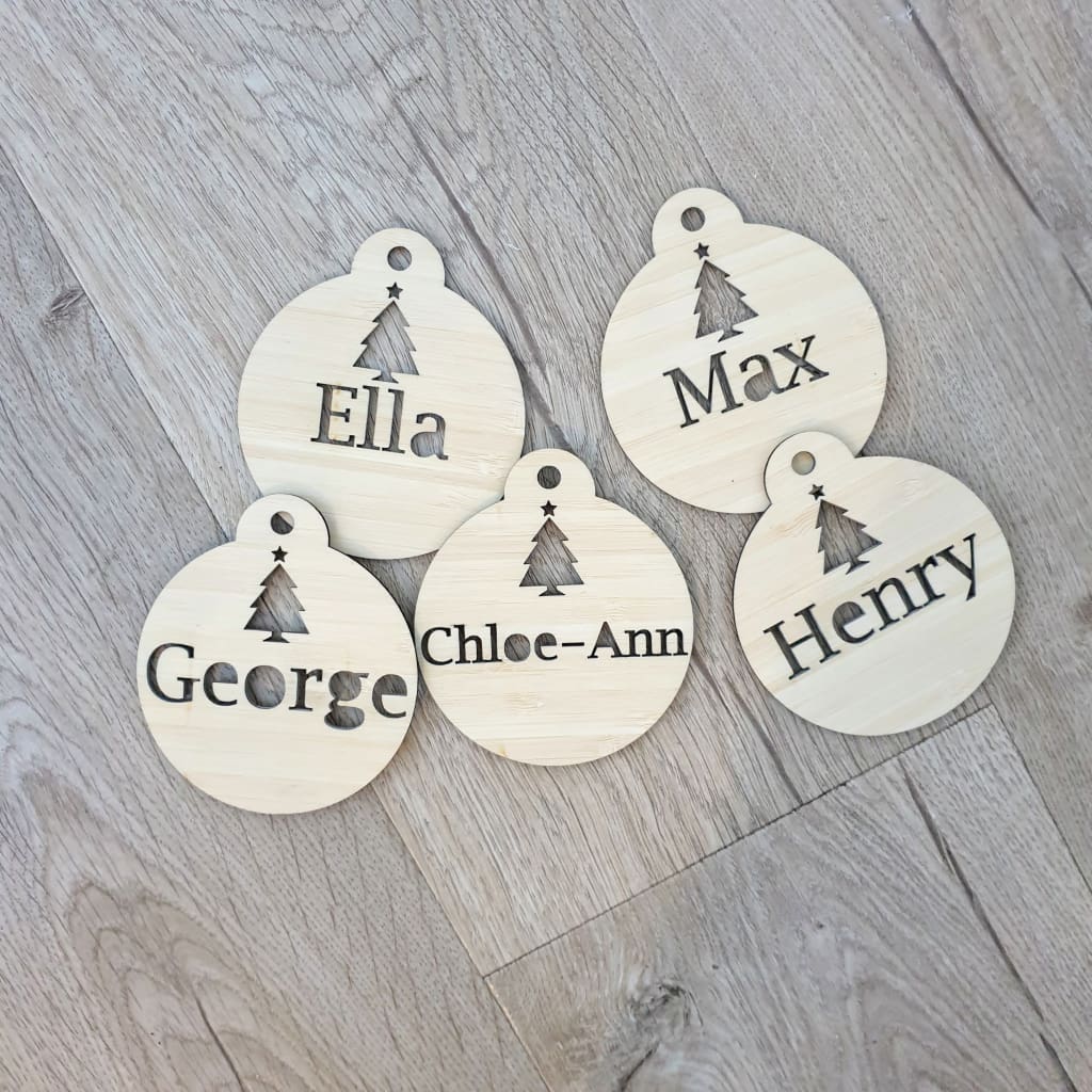 Christmas Baubles Personalised Natural - Christmas Tree - Christmas Baubles