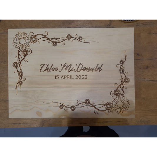 Daisy Floral Date Box - Keepsake Box