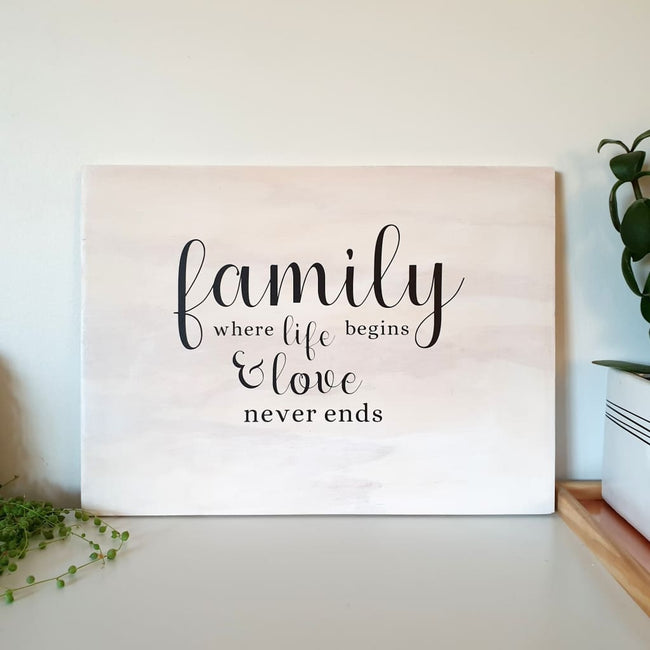 Family Life And Love Sign - Plywood Sign