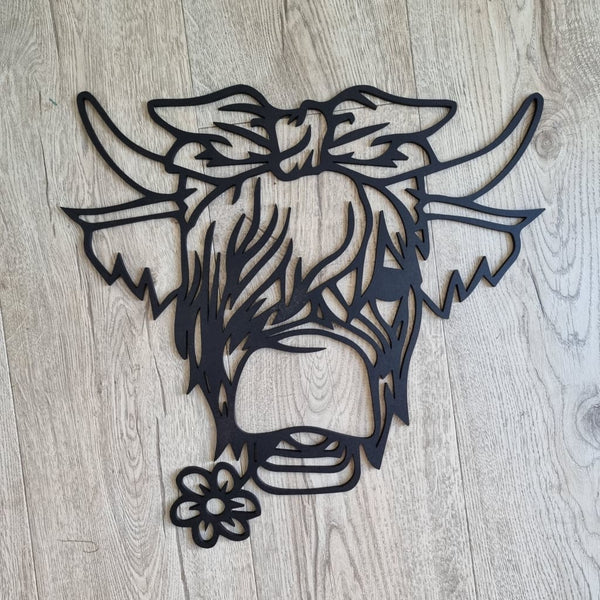 Highland Cow Daisy - Geometric Animals